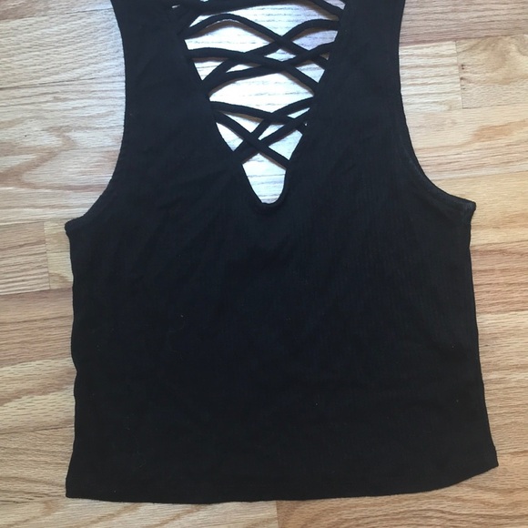 NWOT LA Hearts black cropped tank - Picture 3 of 3